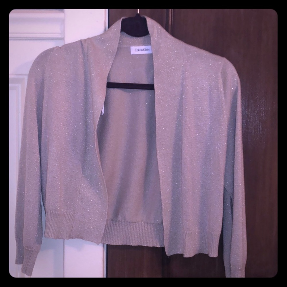 Calvin Klein Champagne Sparkly Shrug